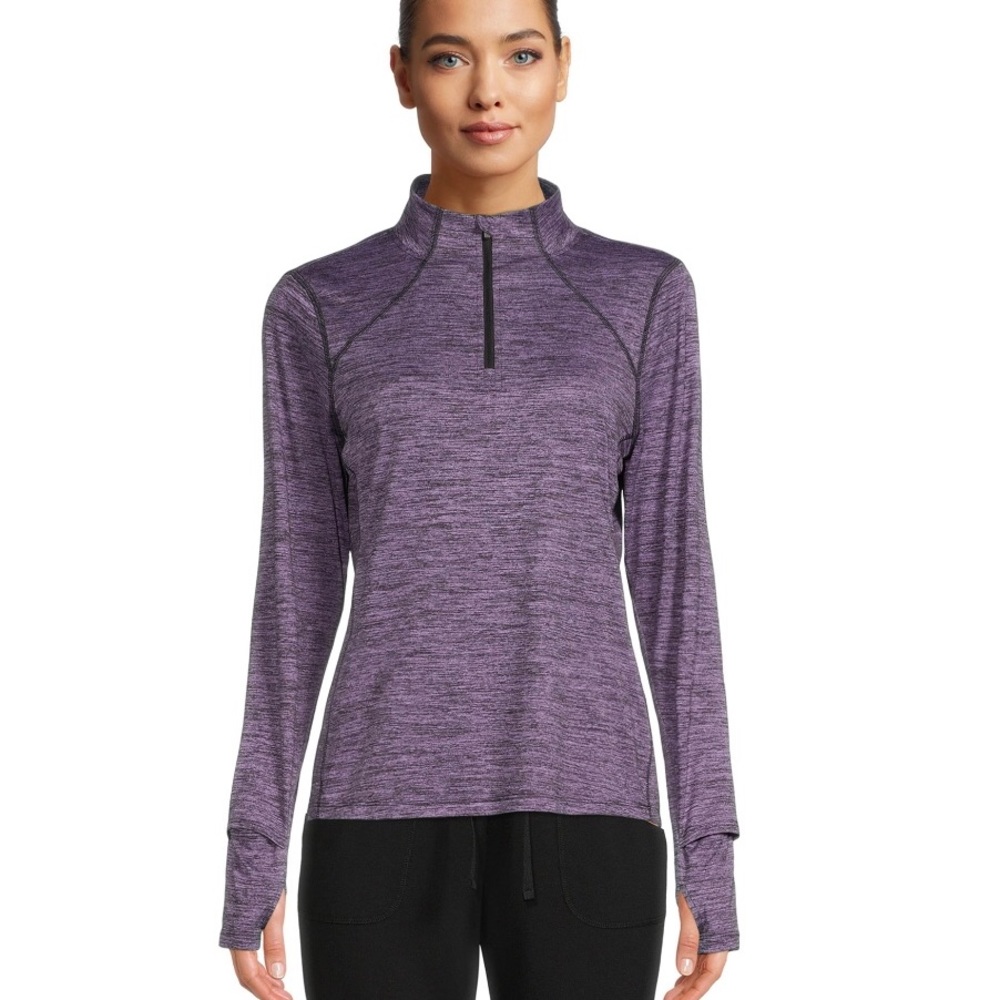 ATHLETIC WORKS Womens Top Size Small 4-6 Lightweight 1/4 Zip Front New